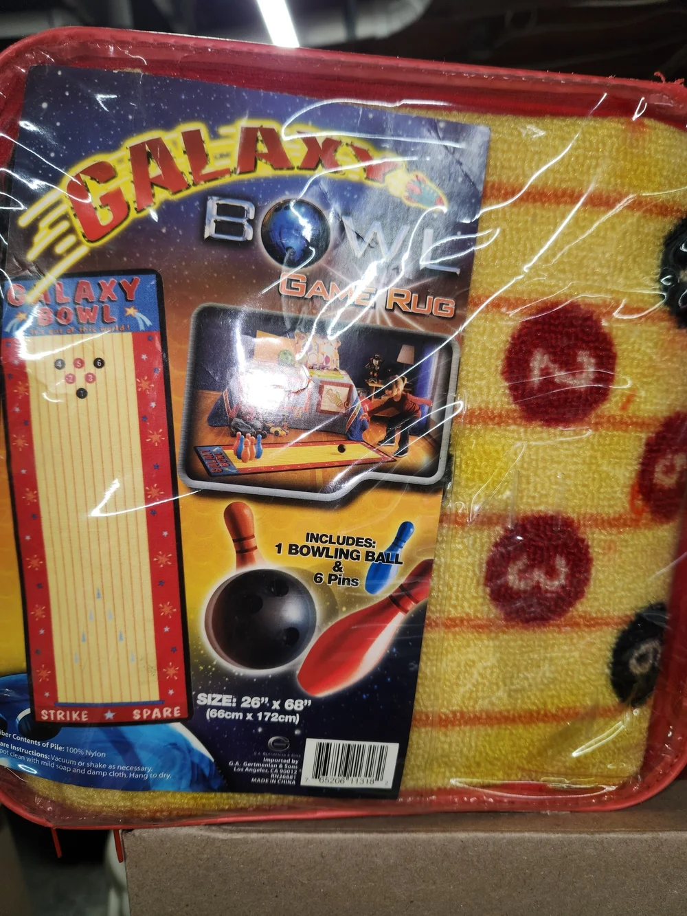 Galaxy By Harvic Yellow and Red Bowling Game Rug